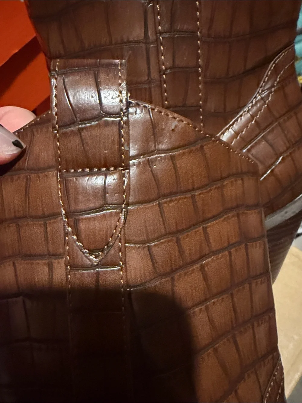 Corkys RowdyWomen's Brown Croc-Embossed Western Style Boots Sz 9